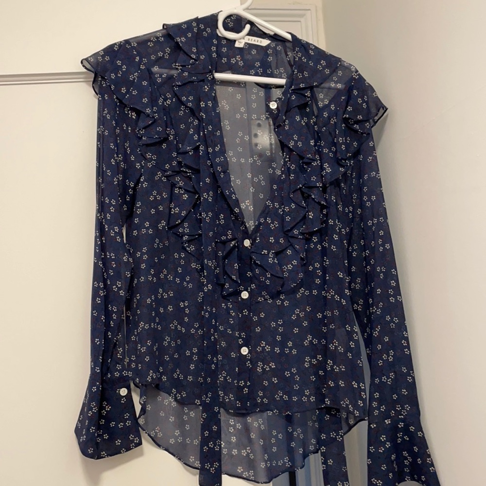 Veronica beard sheer blouse